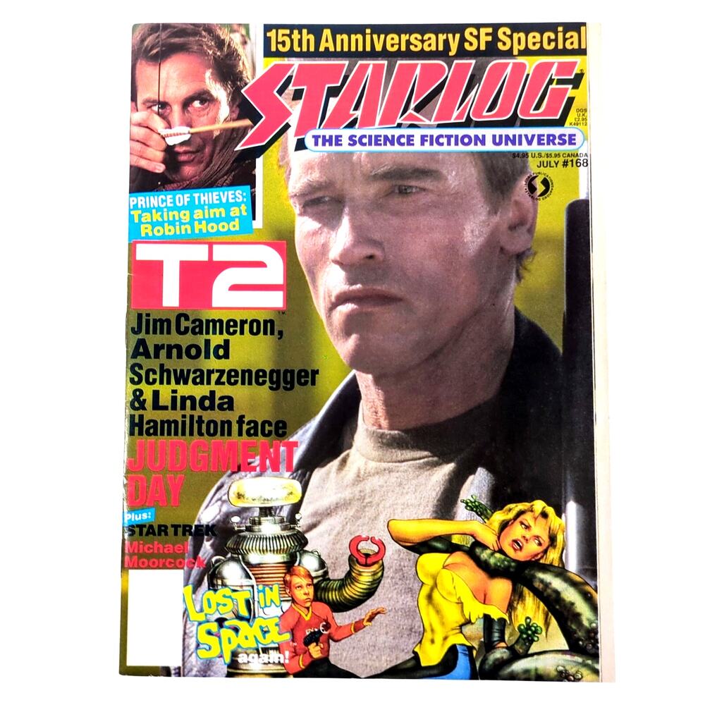 Starlog Magazine 168 July 1991 T2 Arnold Schwarzenegger Robin Hood Kevin Costner